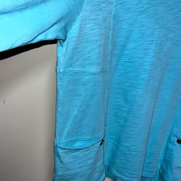 NWT Habitat River Wash Cotton Boxy Tee Blue Capri Womens Sz XS/S 26927 - Picture 8 of 9